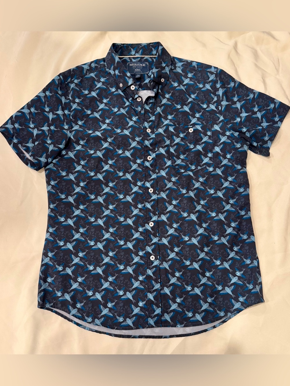Heritage Report Collection Men's Navy Blue Short-Sleeve Button-Up Shirt